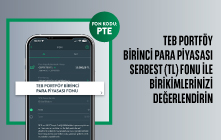 PTE - TEB Portföy Birinci Para Piyasası Serbest TL Fonu ile Birikimlerinize Değer Katın!